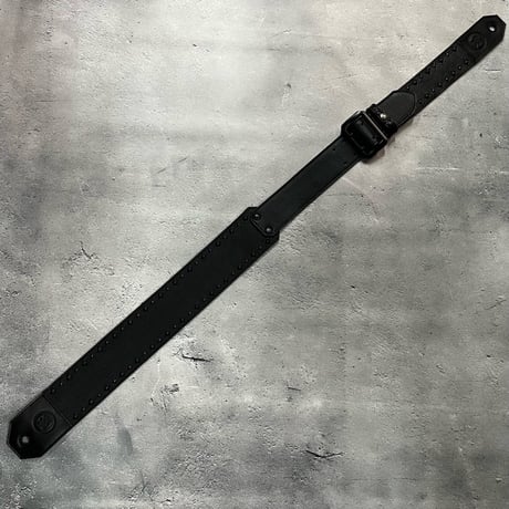 【 70mm Width Soft Leather Bass Strap / Black Pyramid Spots Design 】(IKUO Model)