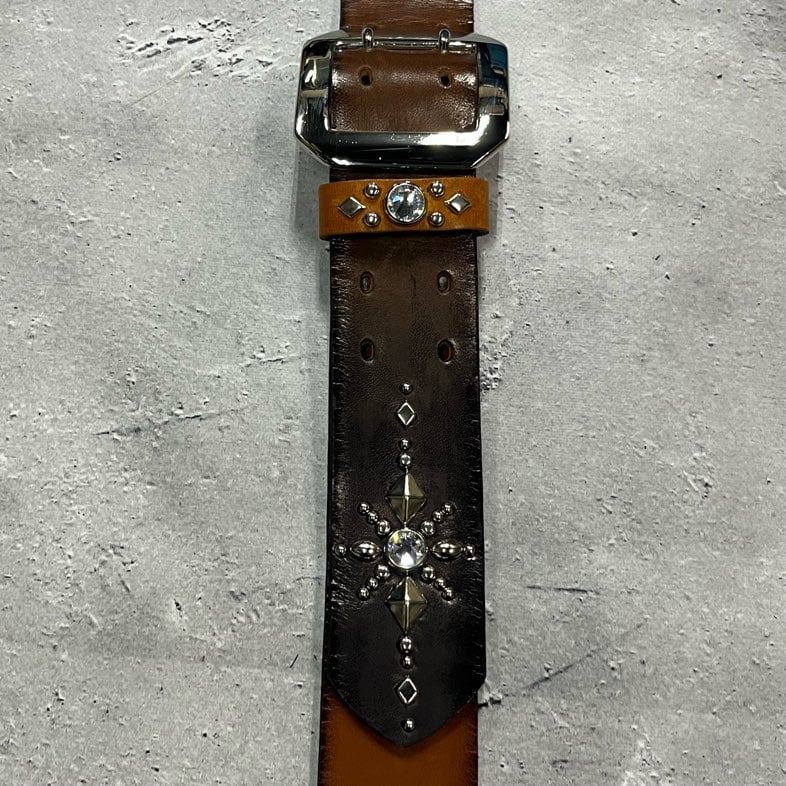 42mm Width Vintage Leather Guitar Strap / Vin