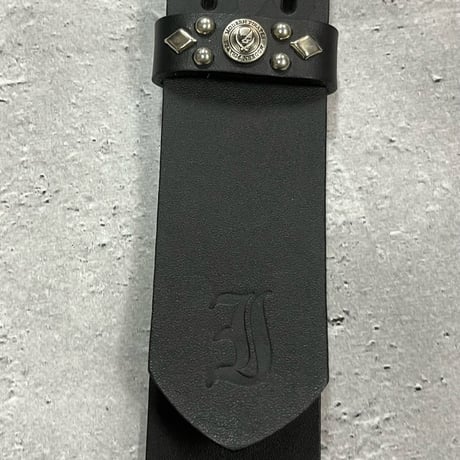 【 Ikebe × Modern Pirates 42mm Width Hard Leather Guitar Strap / Circle Spots Design 】
