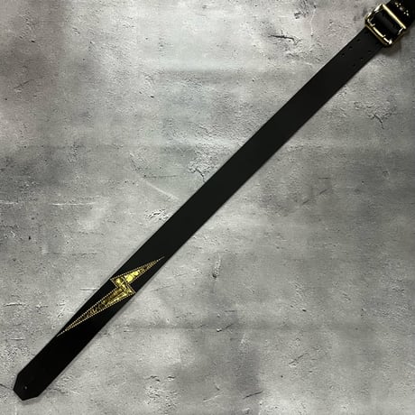 【 50mm Width Hard Leather Guitar Strap / Thunder Spots Design 】