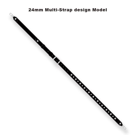 【 24mm Width Hard Leather Guitar Strap / 1Row Star Spots Design 】