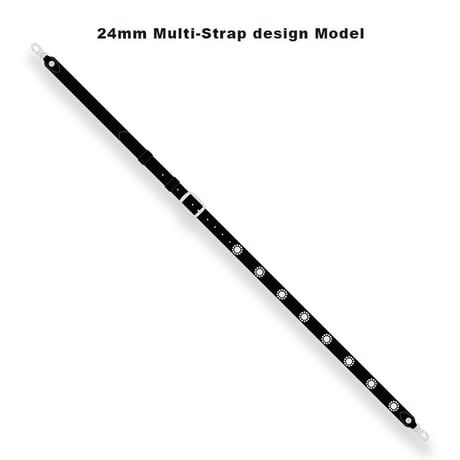 【 24mm Width Hard Leather Guitar Strap / Round Spots &  Swarovski Stone Design 】