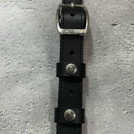 【 24mm Width Hard Leather Guitar Strap / 1Row Hexagon Spots & Rhinestone Design 】