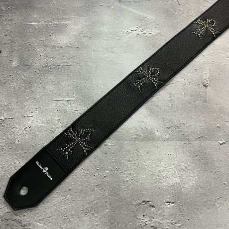 【 50mm Width Soft Leather Guitar Strap / Four ANK Logo Spots Design 】（Takeshi Honda Model）