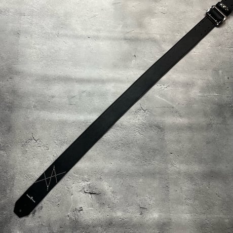【 50mm Width Soft Leather Guitar Strap / HISASHI Mark Spots Design (Silver) 】（HISASHI Model）