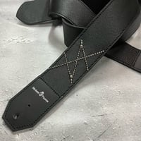 【 50mm Width Soft Leather Guitar Strap / HISASHI Mark Spots Design (Silver) 】（HISASHI Model）