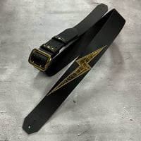 【 50mm Width Hard Leather Guitar Strap / Thunder Spots Design 】