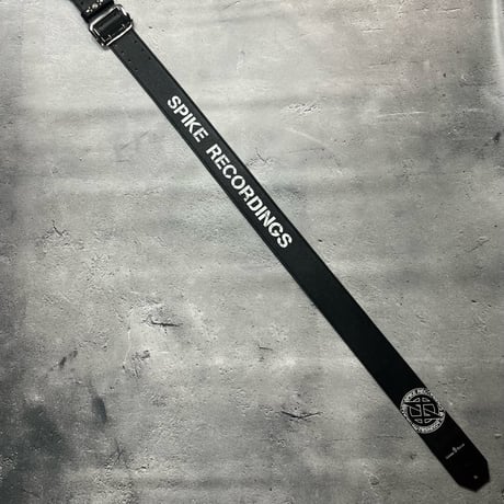【 50mm Width Soft Leather Guitar Strap / SPIKE RECORDINGS Print Design 】（HISASHI Model）