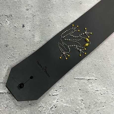 【 60mm Width Hard Leather Guitar Strap / Frog Spots Design 】