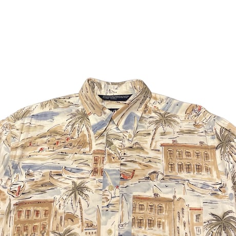 90s- Nautica All Over Print Rayon/Cotton Shirt