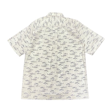 90s ORVIS Fish Pattern Open Collar Shirt