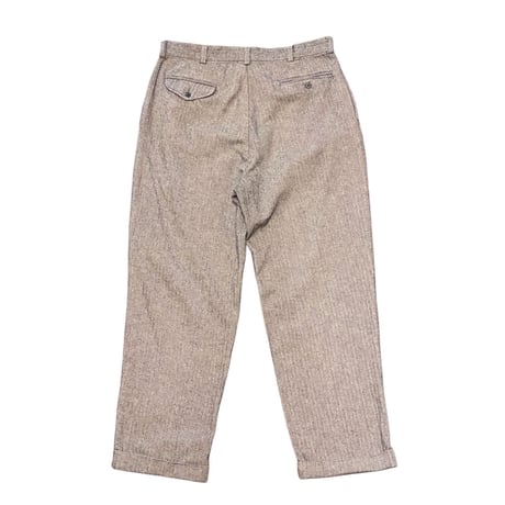 90s- Polo Ralph Lauren Herringbone Cotton Two Tuck Slacks