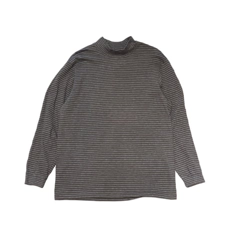 00s- L.L.Bean Striped mockneck Cotton Shirt
