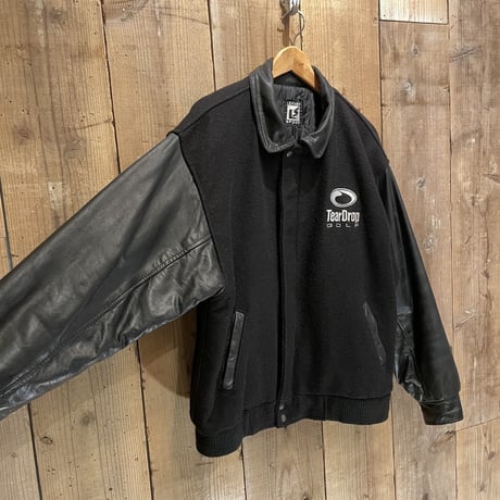 TEAR DROP GOLF Leather/Wool Varsity Jacket