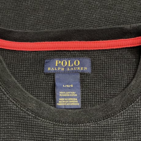 Polo Ralph Lauren Cotton Waffle Shirt BLACK
