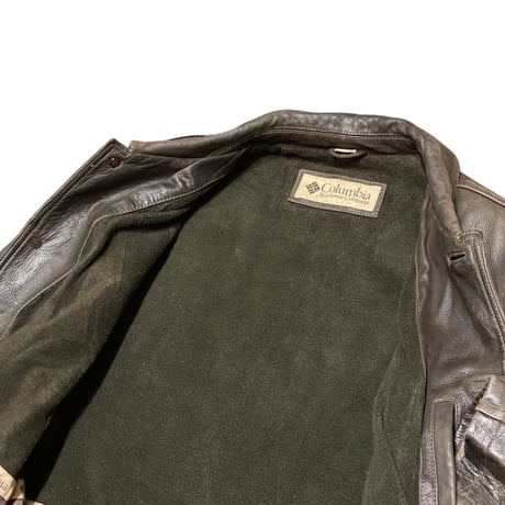 Columbia Leather Car Coat XL