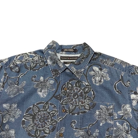 00s- Tommy Hilfiger Linen/Cotton Hawaiian Shirt