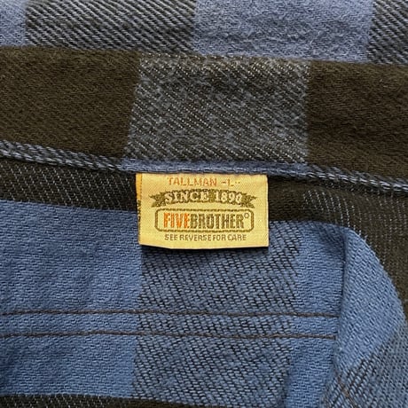 90s- FIVE BROTHER Heavyweight Flannel Shirt