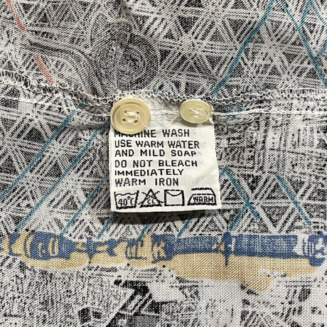 90s- UNIONBAY All Over Print Rayon Shirt