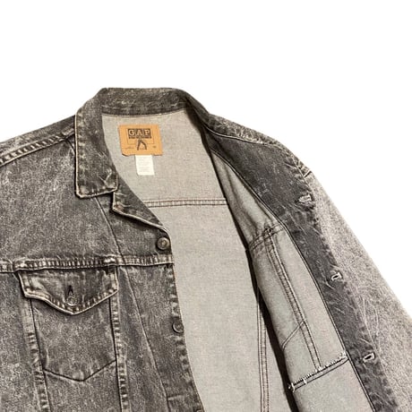 80s- GAP Black Denim Trucker Jacket