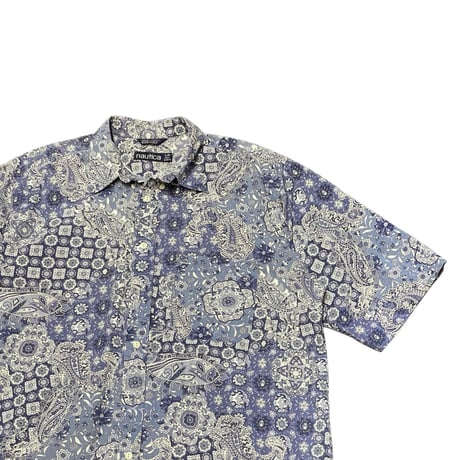 90s Nautica Paisley Pattern B.D Shirt