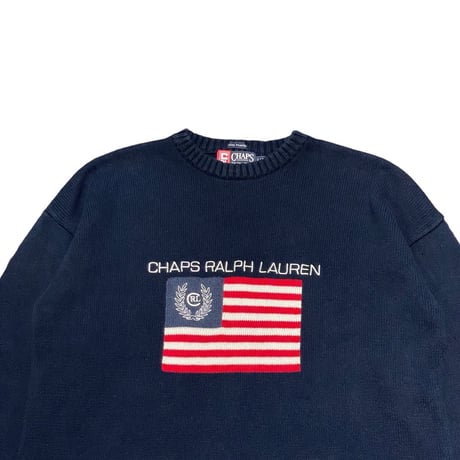 90s CHAPS RALPH LAUREN Flag Cotton Sweater