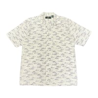 90s ORVIS Fish Pattern Open Collar Shirt