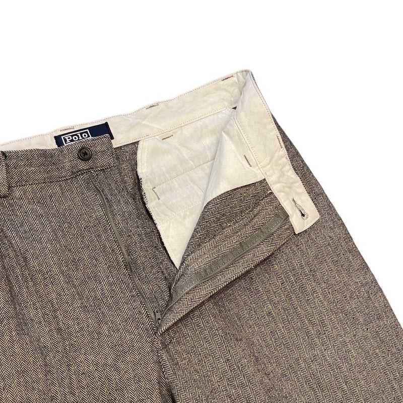 パンツ 90s- polo ralph herringbone silk slacks パンツ 90s- polo ralph herringbone silk slacks 90s- polo
