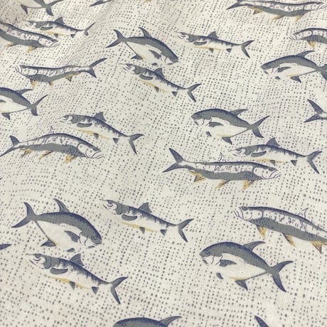 90s ORVIS Fish Pattern Open Collar Shirt