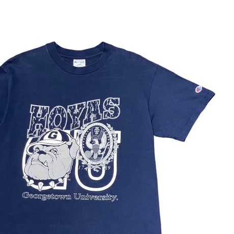 90s Champion Georgetown University HOYAS College Print T-Shirt