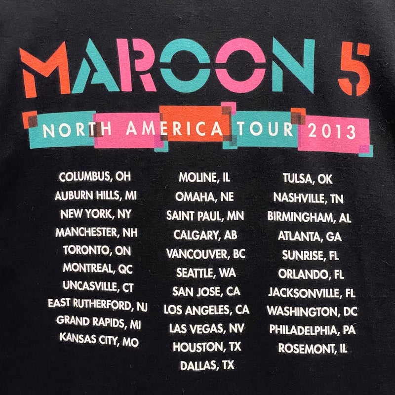13's American Apparel MAROON 5 TOUR T-Shirt | M