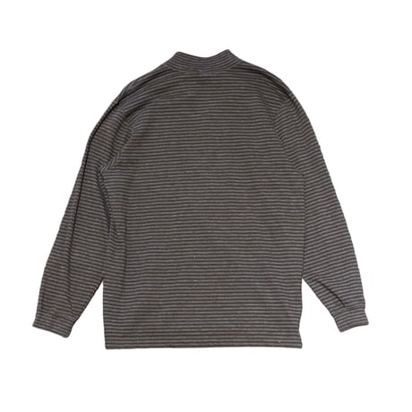 00s- L.L.Bean Striped mockneck Cotton Shirt
