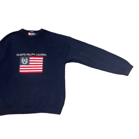 90s CHAPS RALPH LAUREN Flag Cotton Sweater
