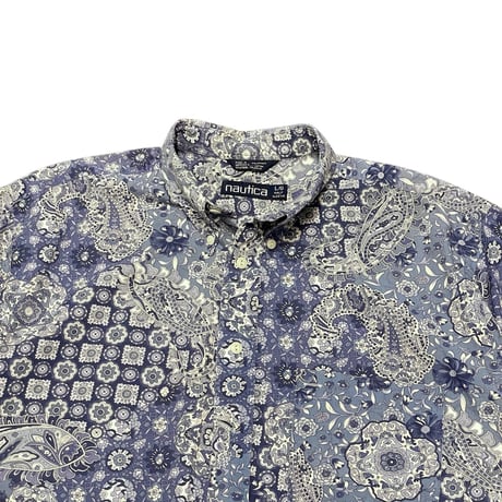 90s Nautica Paisley Pattern B.D Shirt