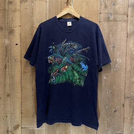 90s FRUIT OF THE LOOM Flog Print T-Shirt