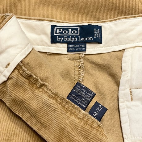 90s- Polo Ralph Lauren Two Tuck Corduroy Pants “HAMMOND”
