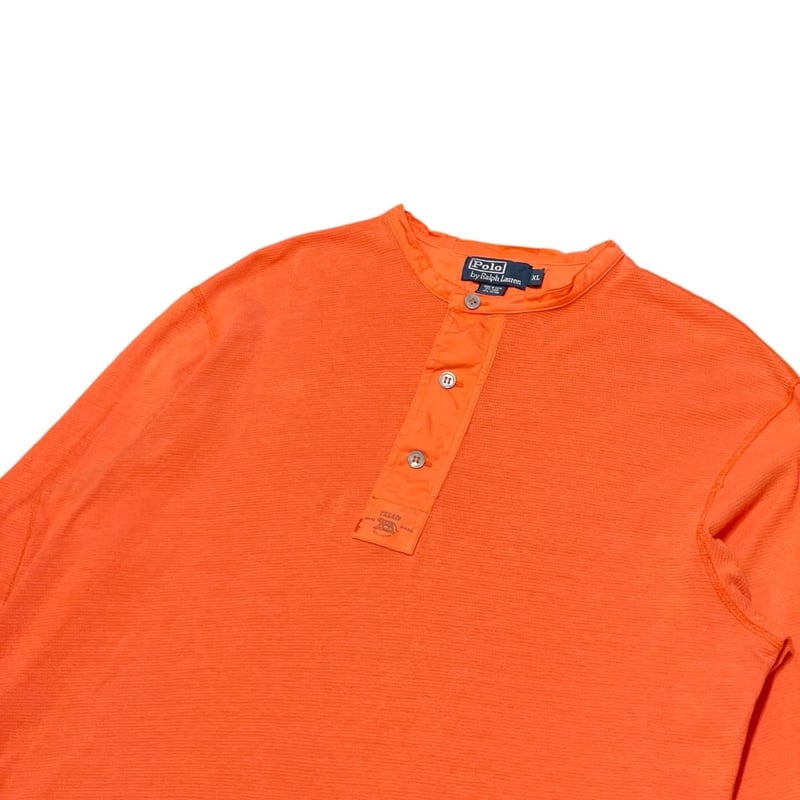 90s- Polo Ralph Lauren Henry Neck Waffle Shirt