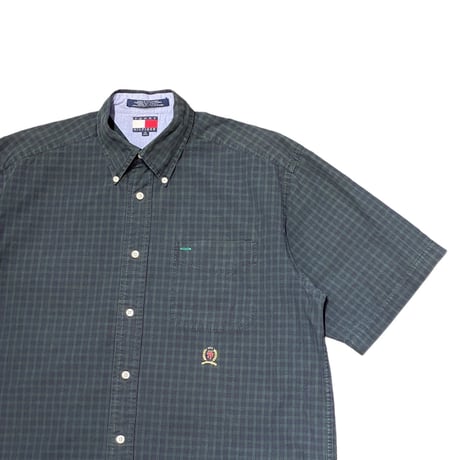 90s- Tommy Hilfiger Black Watch Cotton B.D Shirt