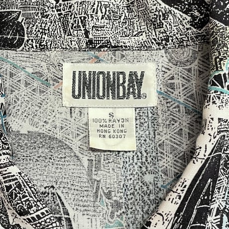 90s- UNIONBAY All Over Print Rayon Shirt