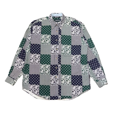 90s- Nautica Paisley Cotton B.D Shirt