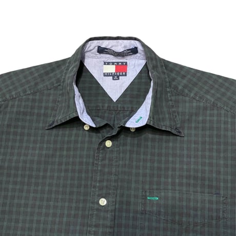 90s- Tommy Hilfiger Black Watch Cotton B.D Shirt