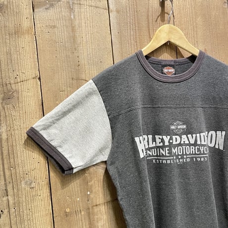 07’s HARLEY-DAVIDSON Bar & Shield Logo RINGER T-Shirt