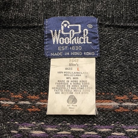 80s- Woolrich Duck Pattern Wool Sweater