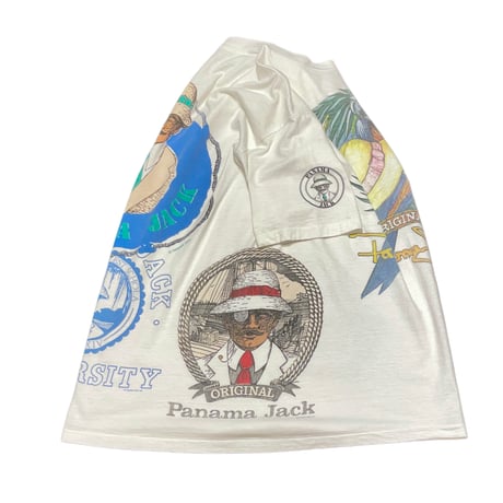 80’~ Hanes Panama Jack Multi Printed T-Shirt