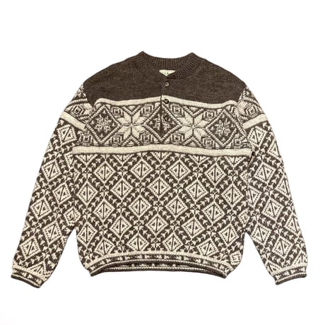 90s L.L.Bean Henley Neck Wool Sweater