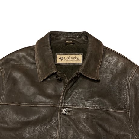 Columbia Leather Car Coat XL