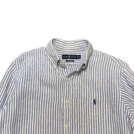 00s- Polo Ralph Lauren Linen Striped Shirt