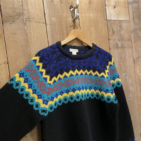 80s- CATTIVO Shetland Wool Fair Isle Sweater