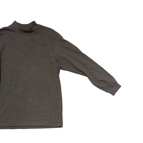L.L.Bean Striped Mock Neck T-Shirt