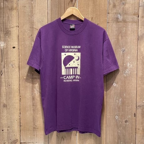 90s FRUIT OF THE LOOM SCIENCE MUSEUM OF VIRGINIA CAMP IN Luminous Print T-Shirt